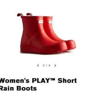Hunter Women's Red Short Rain Boots
